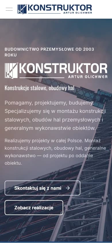 Strona Konstruktor na telefonie